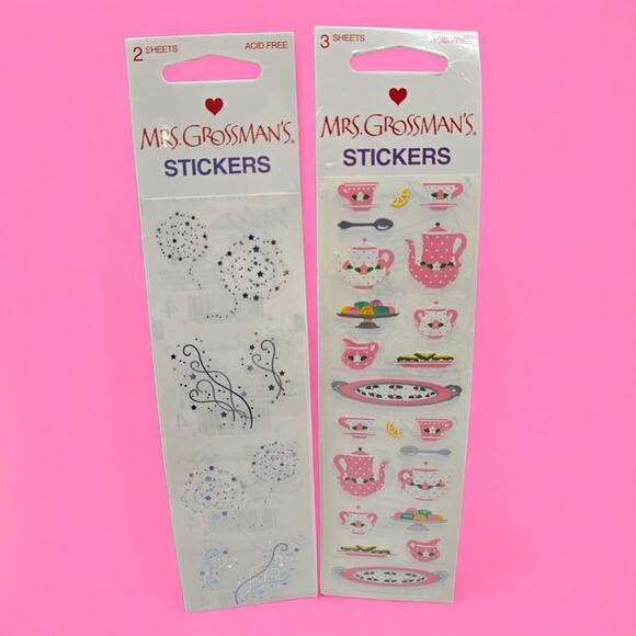 Mrs. Grossman's Lot of 5 Sealed Sticker Strips HTF Rare Tea Set & RF Magic Dust - Picture 5 of 5